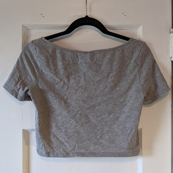 Heather Gray Crop H&M t-shirt - Picture 2 of 3
